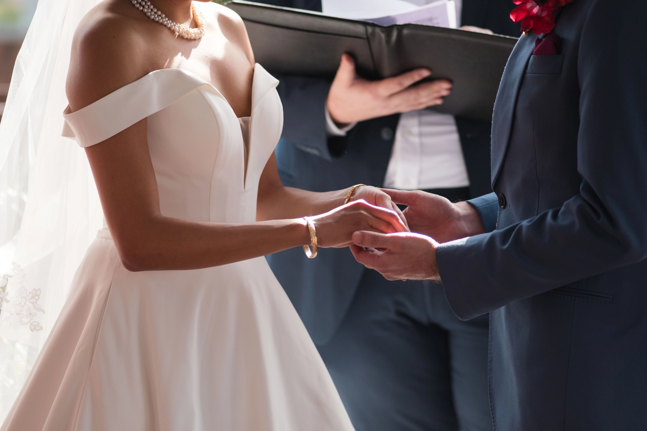 Elegant wedding portrait with classic architecture