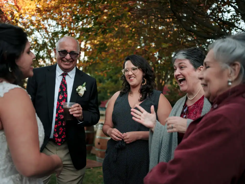 Wedding photo after the ceremony in Augusta, Maine