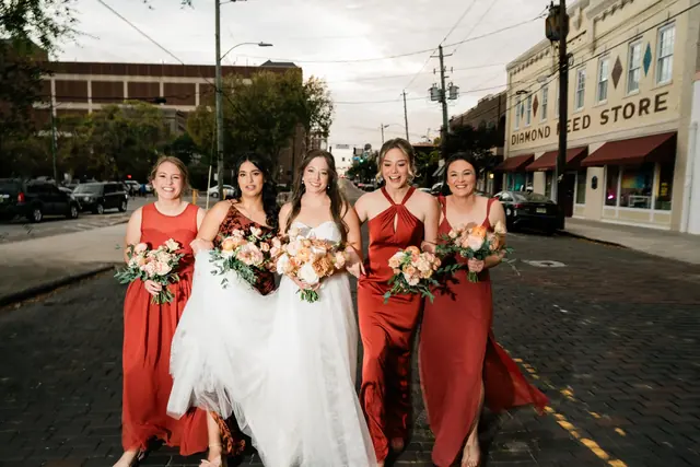 Wedding photography sarah david Bridal Party PNK 2893
