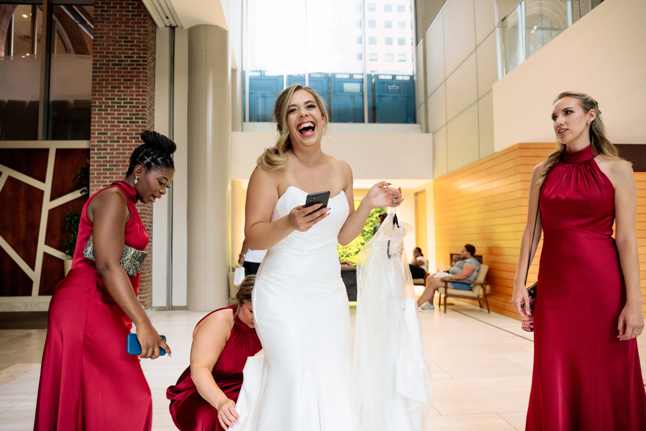 Wedding couple portrait at Caffe Luna