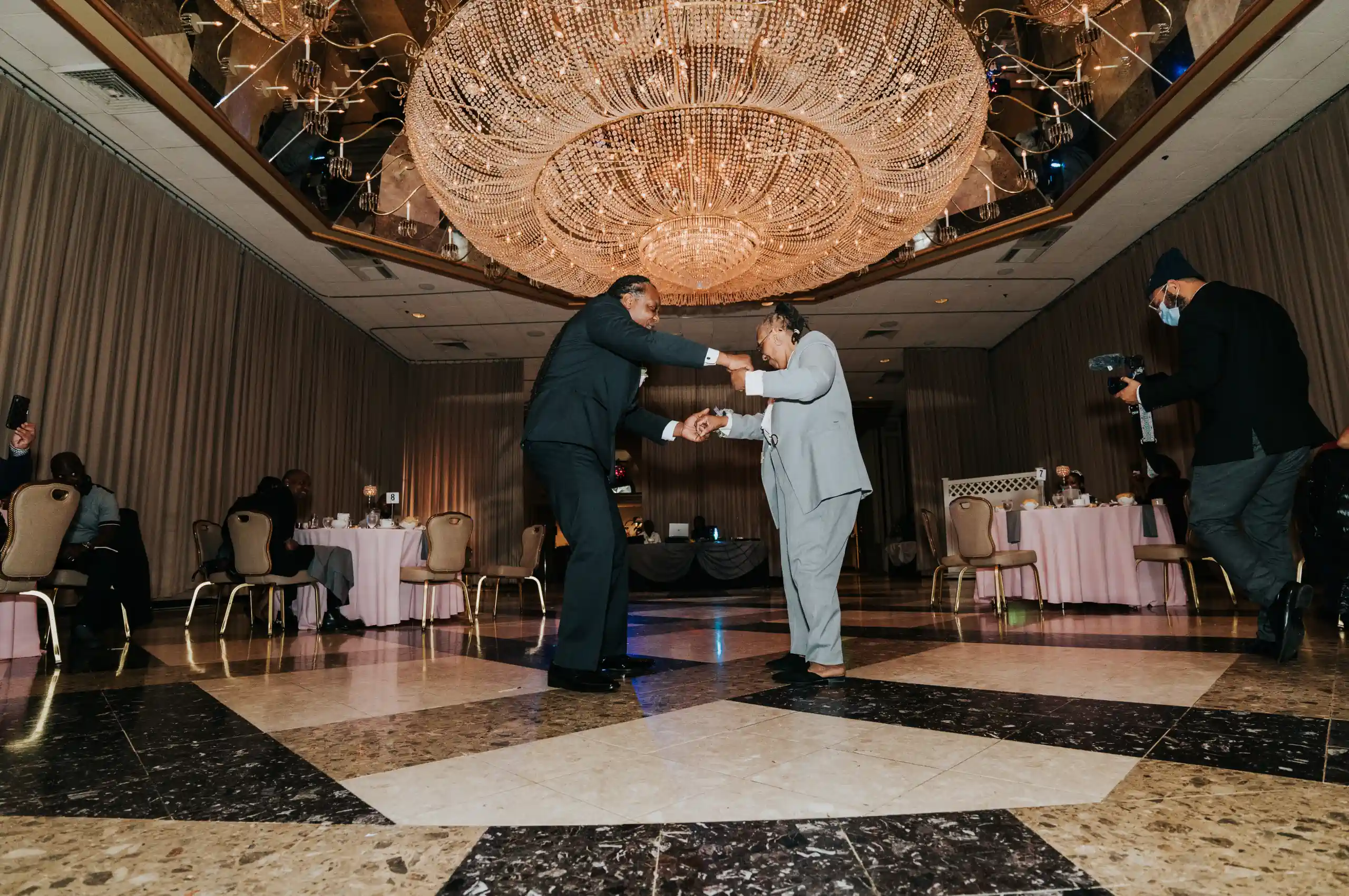 Romantic portrait in a formal event space