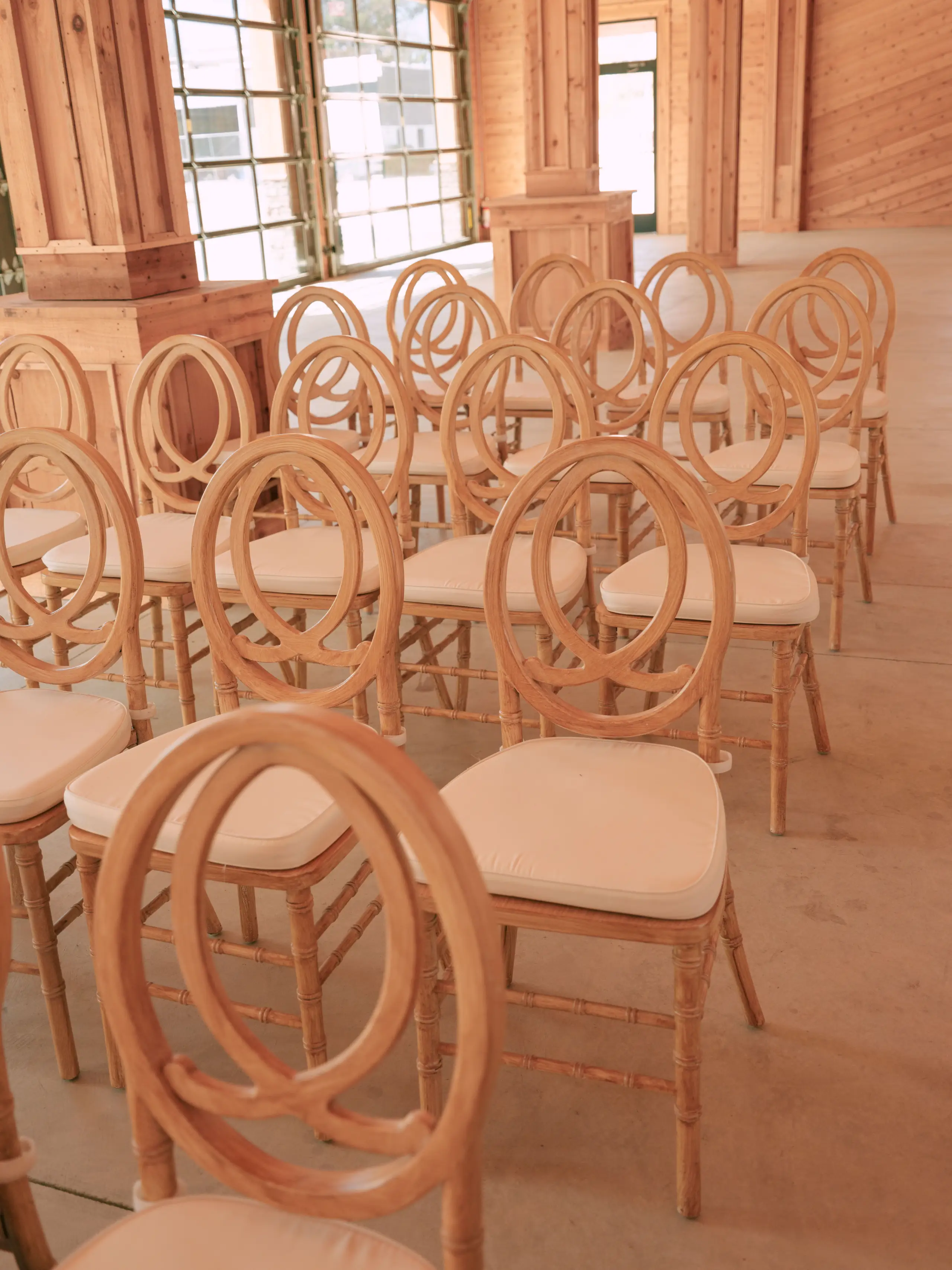 Wedding portrait framed by modern architecture