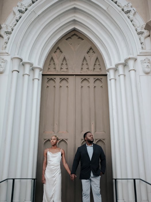 Couple after getting married in Wilmington, NC