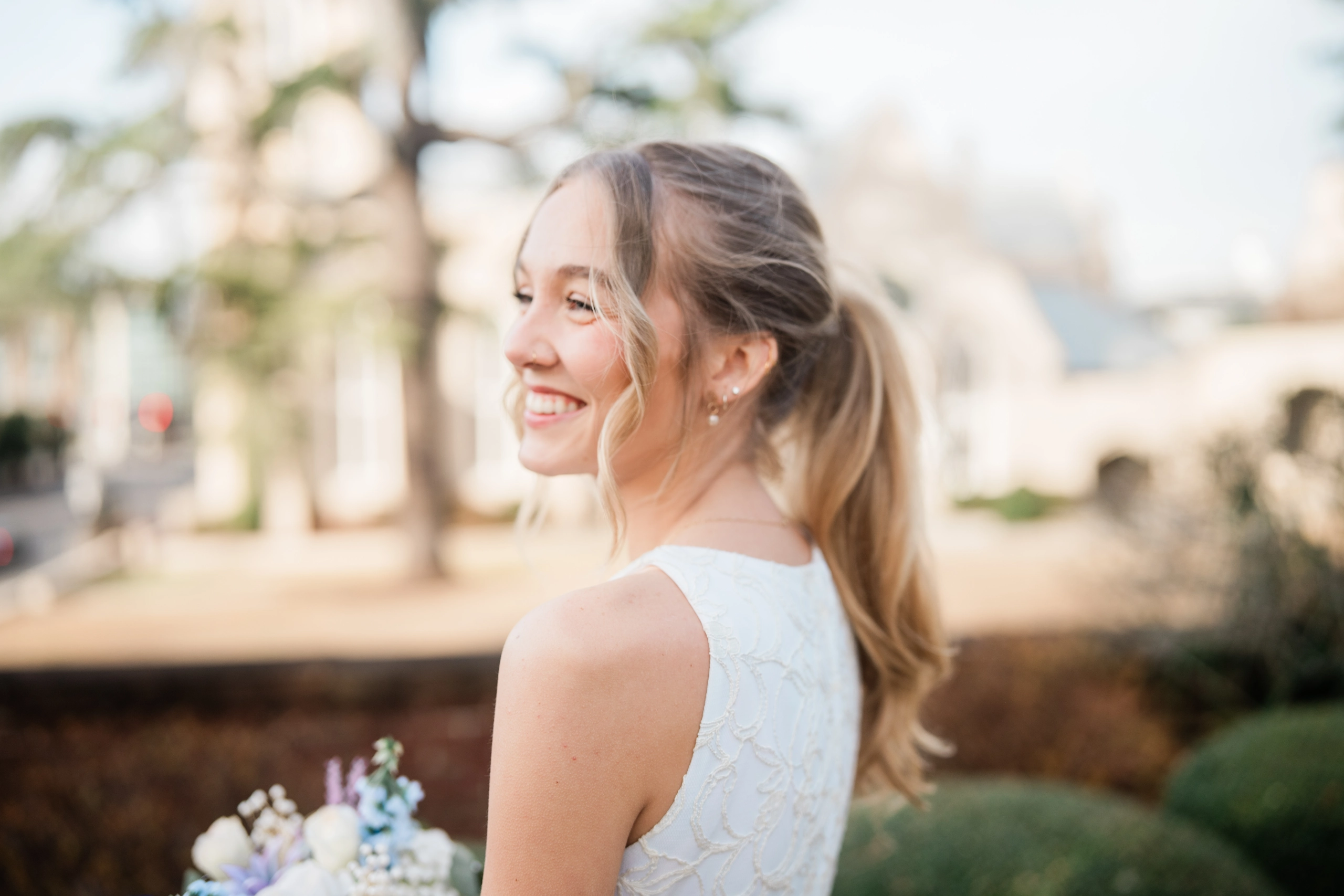 Bride and groom portraits at St. James Episcopal Church